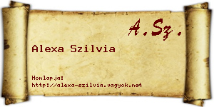 Alexa Szilvia névjegykártya